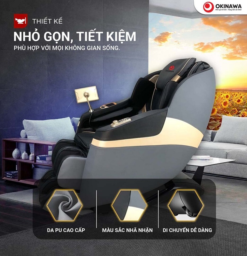 Ghế massage Okinawa OS 468 thiết kế nhỏ gọn